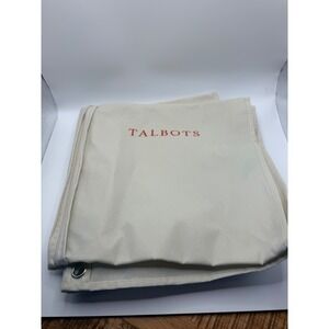 Talbots Cream Garment Bag Travel Storage Suit Cover Red Logo Full Zip Grommet